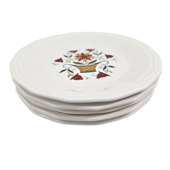 Homer Laughlin USA Bayberry Floral Basket 7" Salad Luncheon Plates - Set of 5 - Picture 3 of 16
